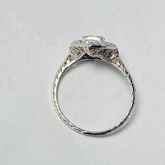 Art Deco Platinum Filigree 0.24ctw Diamond Size 5.5 Ring 3.7g