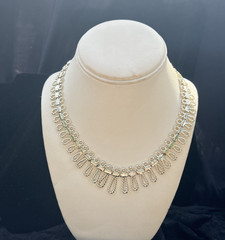 Vintage Coro Signed Necklace Pale Gold Tone Dangle Links Statement Excellent con