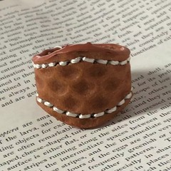Vintage leather square scarf buckle ring sliding clip scarf decoration
