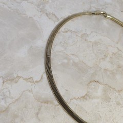Vintage Gold Tone Omega Snake Chain Necklace 16.5 Inches