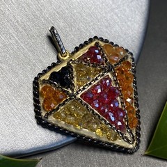 Vintage Crystal Pendant Estate Jewelry Pre-Owned Unusual Gem-Shaped