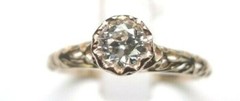 Antique Art Deco Engagement 14K Rose Gold Ring Size 7 UK-N1/2 EGL USA