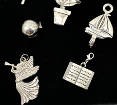 Vintage Now LOT 14 Silver Tone Pewter Pendants Charms Craft Wear Jewelry