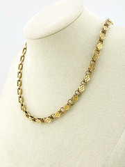 Antique Victorian Gold Filled Book Chain Necklace Locket Clasp 15 Inch