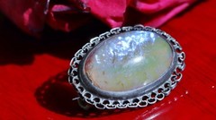 925 sterling silver brooch 5.20ct crystal opal pin 1900’s antique 3.1gr N3035