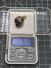 Sterling Silver Gold Vermeil Enamel Rhinestone Russian Mini Egg Charm Pendant
