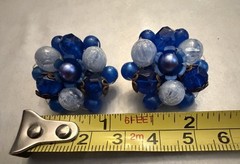 Vintage Faux Pearl Starburst Clip On Earrings Gold Tone Snowflake Mid Century