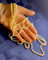 Vintage Hand Knotted Baroque Freshwater Pearl Necklace Endless Strand 104 Inches