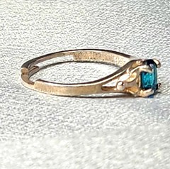 Vintage Sterling Silver London Blue Topaz Adjustable Ring Collectible Unique