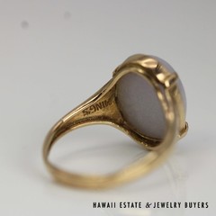 Ming’s Hawaii Pale Lavender Jade 14K Yellow Gold Adjustable Shank Ring