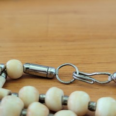 Vintage Boho 3 Strand Bone Bead Necklace Southwestern Tribal Hairpipe 26″