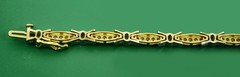 Vintage 1950’s 14k Gold Yellow & White Gold Straight Line Bracelet 66 Diamonds