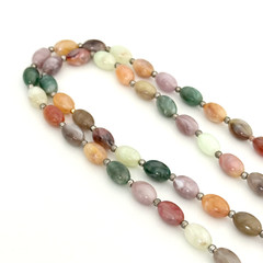 Vintage Multicolor Acrylic Long Beaded Ladies Colorful Strand Necklace 30″