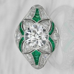 3.15Ct Art Deco Style Lab Created Diamond Anniversary 14k White Gold Finish Ring