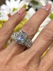 2CT Cushion Cut Moissanite Wedding Engagement Bridal Ring 14K White Gold Plated