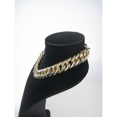 Necklace 19 In Metal Goldtone Chain Statement Festival Heavy Vintage Toggle WEAR