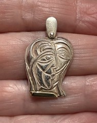 1990s Anthony Quinn LOVERS 925 Sterling Silver & 18K Yellow Gold Dangle Earrings