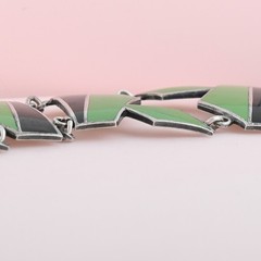 Vintage 1930s Art Deco Machine Age ENAMEL Modernist Necklace