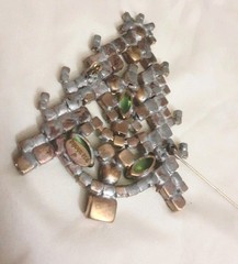 Vintage Bijoux MG Jeweled Czech Christmas Tree Brooch Rare Beautiful