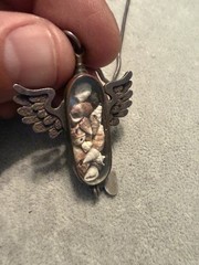 THOMAS MANN Techno Romantic Mixed Metals Winged Shadowbox Pendant Chain Necklace