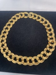 Vintage Gold Tone NAPIER Link Chain Necklace PAT. 4774743 Measures 18.5” CHUNKY