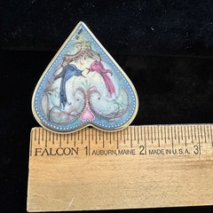 P. Buckley Moss 1999 Anniversary Song Heart Brooch Pendant Anna Perenna #32736