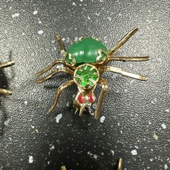 Vintage Spider Brooch Pin Red Pink Orange Blue Green Plastic Faux Pearl Set 12