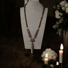 Heidi Daus Necklace Art Deco Rhinestone Aurora Borealis Beauty Long Y Drop