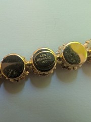 Vintage Les Bernard Goldtone Brooch with 5 Orange Stones