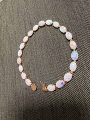 Vintage SOLID 14KT Gold Stamped 7″ Bracelet 5.2 Grams Opal New Old Stock