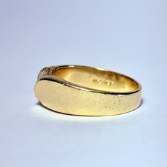 ArtCarved 14K Yellow Gold 0.24ctw Baguette Diamond Size 6.75 Band Ring 5.2g