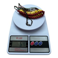 Vintage Tribal Statement Necklace Multicolor Beaded Bib Boho Ethnic Choker
