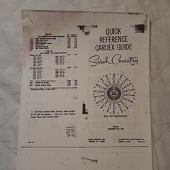 PRINTED COPY OF A DEC 1973 “QUICK REFERENCE GUIDES ” SARAH BOOK 4 PAGES