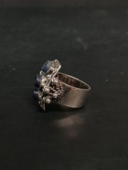 Vintage Sterling Silver Lapis Ring Tribal Middle Eastern Style Size 3.25