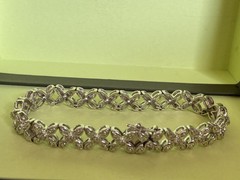 Ross Simons sterling silver flower .50 ct. t.w. diamond bracelet Size 7 1/4”