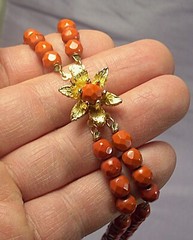 Double Strand ☆ Round Faceted ☆ Terracotta ☆ Glass Bead ☆ Necklace & Earrings