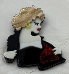 Marilyn Monroe Sexy Black Dress Acrylic Pin Vintage Look Brooch Pin