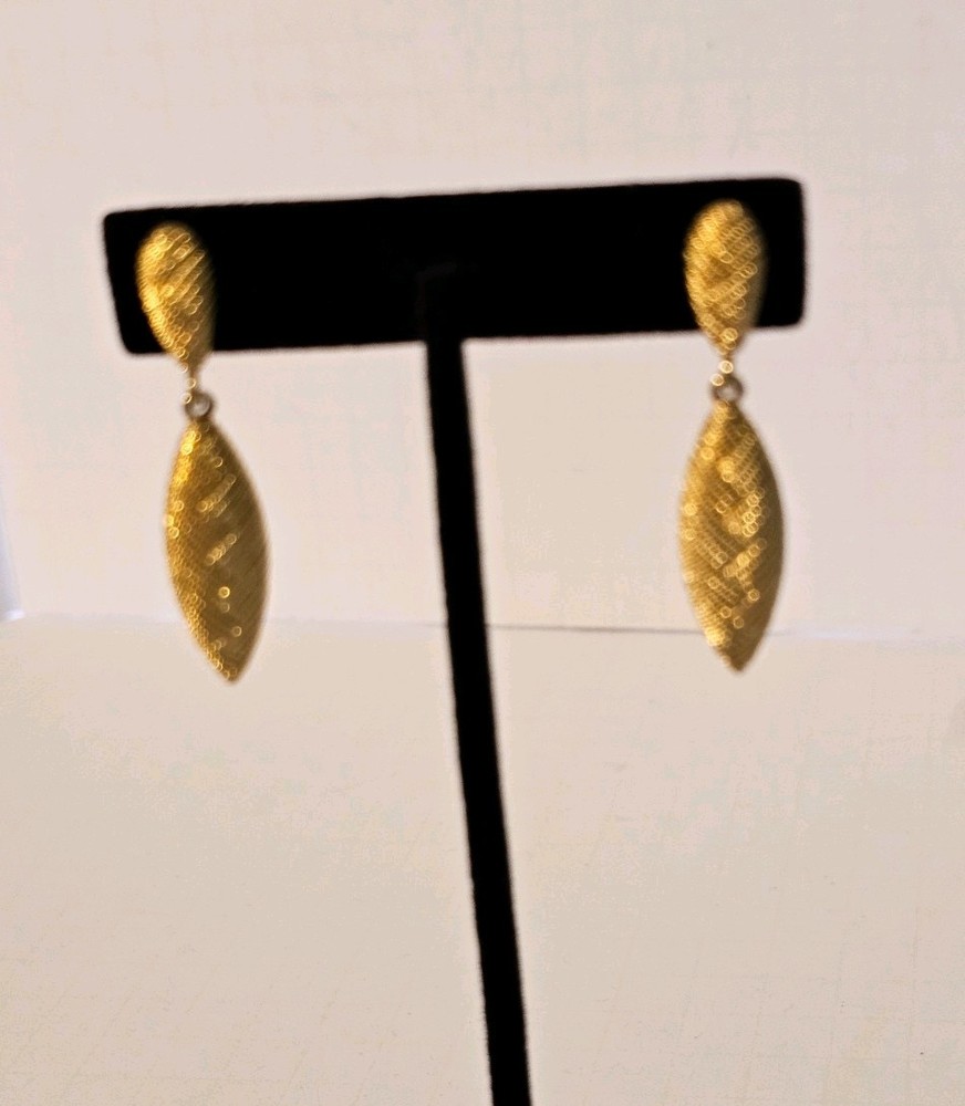 Monet Vintage Gold-Tone Dangle Drop Earrings Segmented Bar