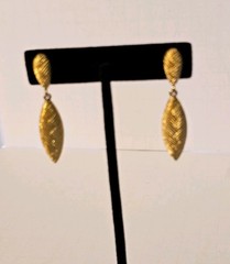 Monet Vintage Gold-Tone Dangle Drop Earrings Segmented Bar