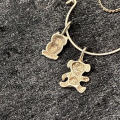 Vtg Sterling Silver Charm Holder 23 In Serpentine Chain Necklace Teddy Bear Owl