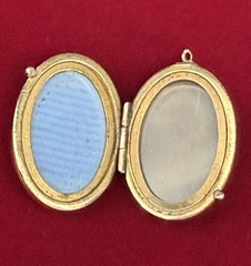 Antique Victorian Blue Robins Egg Enamel Hearts & Star Gold Filled Locket