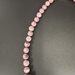 Vintage Graduated Lepidolite Stone Beaded Necklace, Barrel Closure, Knotted