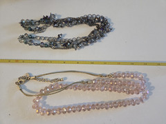 Vtg 14pc Crystal Aurora Borealis AB Beaded Jewelry Lot Bracelet Earrings etc 151