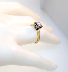 Vintage 1940’s 14k Two Tone Gold Diamond Engagement Ring