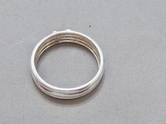 VINTAGE STAMPED 10K YG & STERLING SILVER FLUER DES LIS BAND RING SIZE 9.75 RING