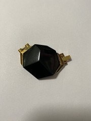 Vintage Trifari Black Rhinestone & Gold Tone Pendant – No Chain, Rare