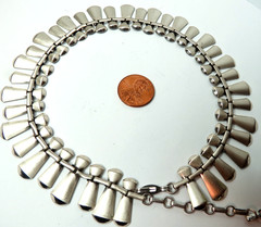 VTG SAUTEUR RENOIR CLEOPATRA CHOCKER NECKLACE 925 STERLING SILVER 17″ & 22mm 40g