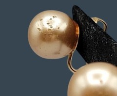 Vintage KJL Faux Pearl Stud Clip On Earrings Elegant Signed Kenneth Jay Lane