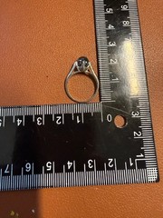 STERLING SILVER 925 Hematite Black Cabochon Ring Size 4, Vintage, 2g (#H)