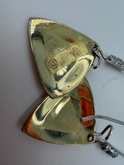 Vintage Earrings Berebi Triangle Maze Goldtone Threader Dangle Signed